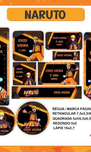 Arquivo Digital - Etiqueta Escolar (naruto) e
